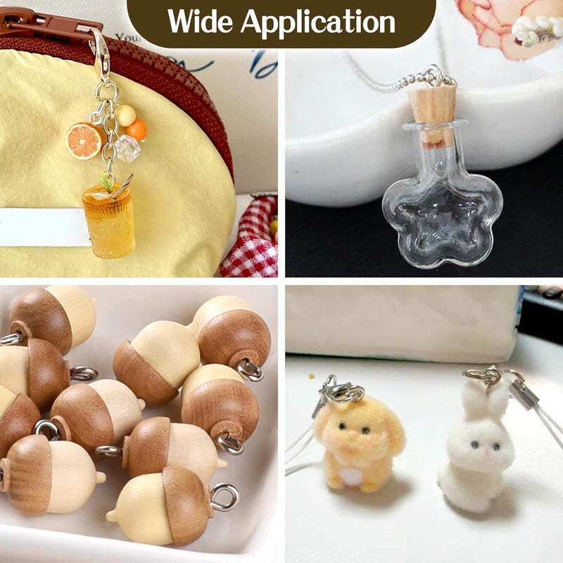 LEONTOOL 600 Pcs Small Screw Eye Pins for Jewelry Making, 4 x 8mm Mini Eyes Hooks Eyes Bolts Hooks Ring Screws Self Tapping Screws for Cork Top Bottles Charm Bead Metal Hoop Peg Bracelet Connectors - Image 4